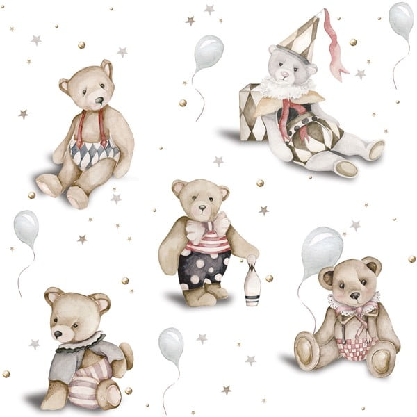 Carta da parati per bambini 100 cm x 280 cm Teddy Bears - Dekornik