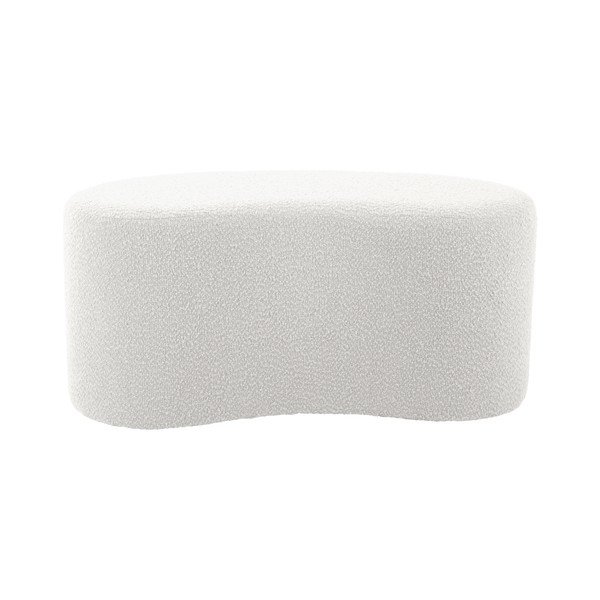 Sgabello in tessuto bouclé bianco Ada - Leitmotiv-image-2