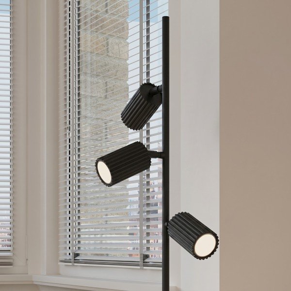 Lampada da terra nera in alluminio con struttura flessibile (altezza totale 155 cm) Gleam – Sollux-image-2
