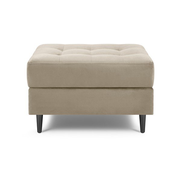 Poggiapiedi in velluto beige Santo - Milo Casa-image-1