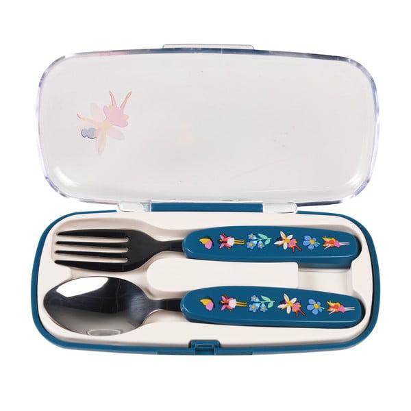Posate per bambini blu in acciaio inox 2 pz Fairies in the Garden – Rex London