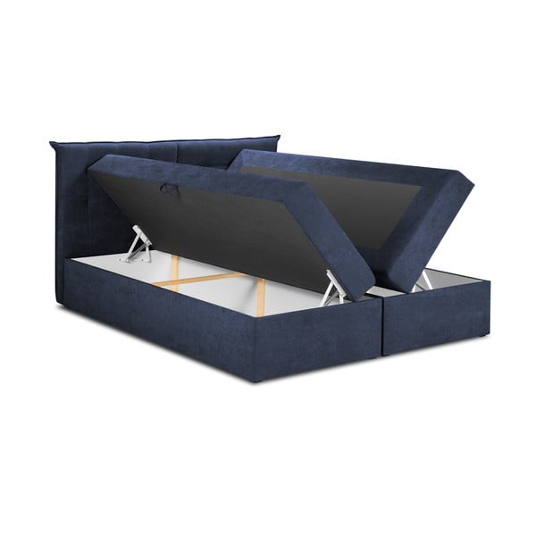 Letto boxspring blu scuro con contenitore 200x200 cm Echaveria - Mazzini Beds-image-3