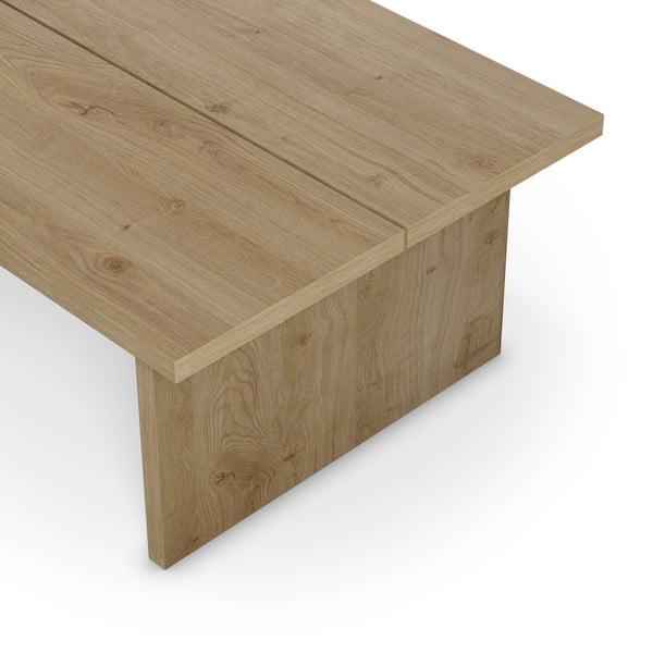 Tavolino da salotto di colore naturale con piano effetto rovere 70x120 cm Loana – Marckeric-image-2