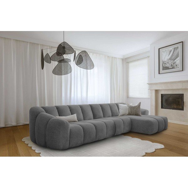 Divano angolare grigio (con penisola a destra/con chaise lounge) Shell – Miuform-image-1
