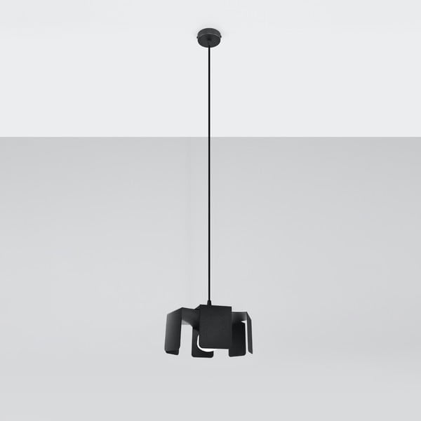 Lampada a sospensione nera con paralume in metallo ø 24 cm Rossario - Nice Lamps
