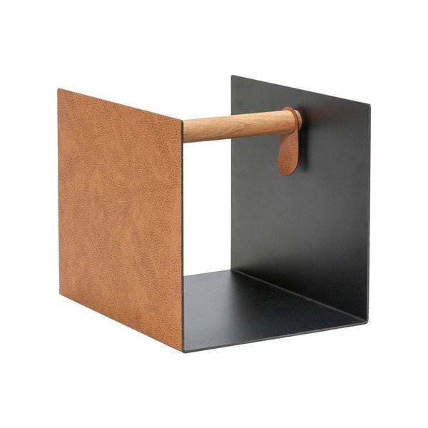 Scatola decorativa nera/di colore naturale in metallo/in eco pelle 32x38x31 cm Bull – LIND DNA