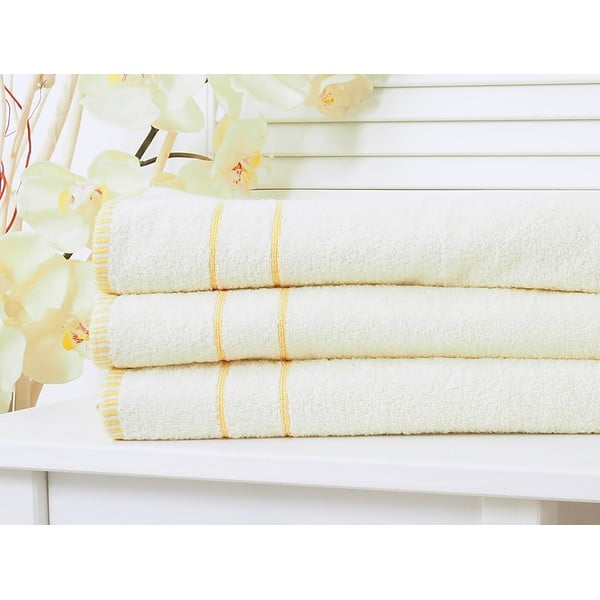 Asciugamano giallo e crema 50x90 cm - B.E.S.-image-1