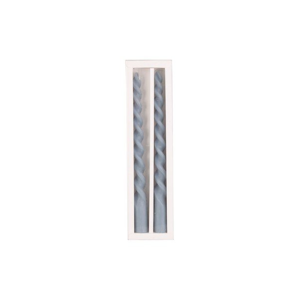 Set di 2 candele in cera d'api blu Spirale Twirl - PT LIVING-image-1