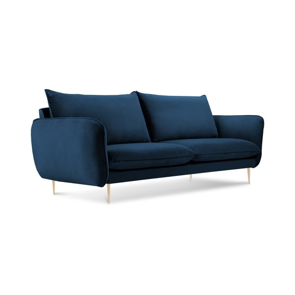 Divano in velluto blu, 160 cm Florence - Cosmopolitan Design