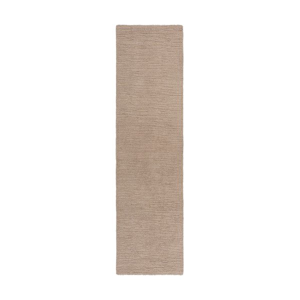 Passatoia beige in lana tessuta a mano 80x230 cm Harris Boucle – Flair Rugs