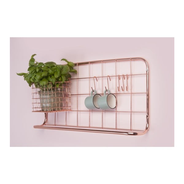 Organizer da parete in metallo color rame Open Grid - PT LIVING-image-2