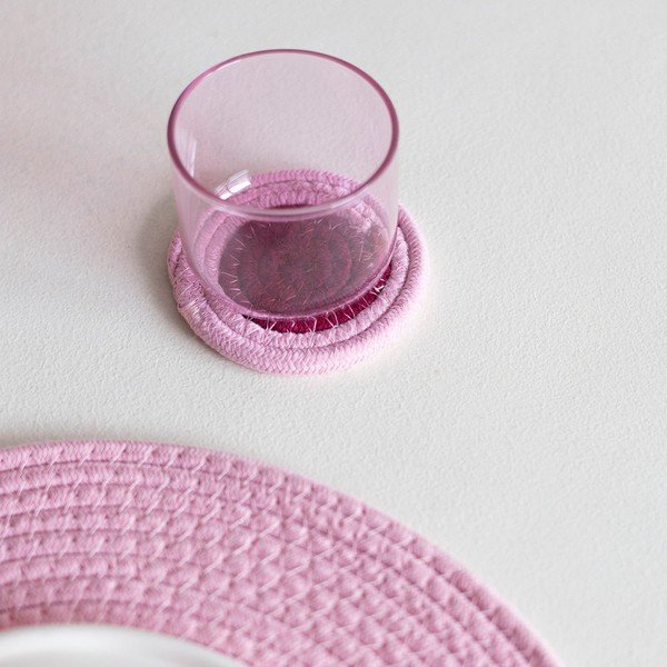 Set di sottobicchieri rosa in tessuto 4 pz Piff – ONA-image-1