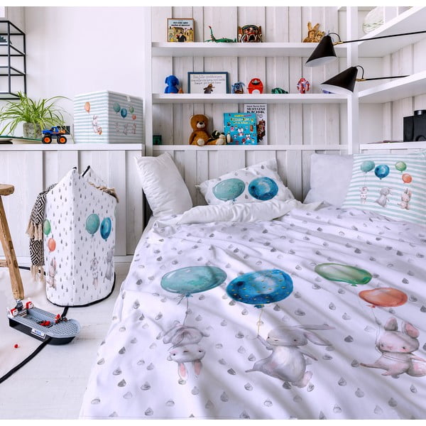 Biancheria da letto per bambini in cotone Flying Bunnies, 100 x 130 cm Forest School - Butter Kings-image-1