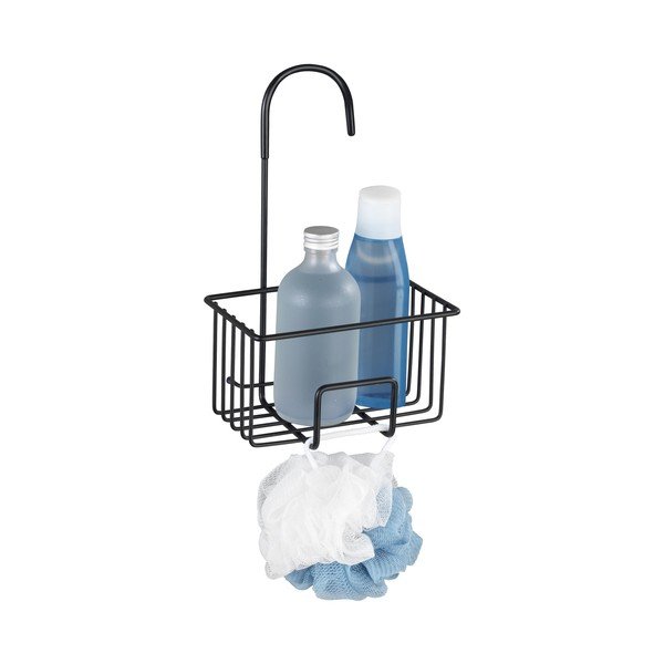 Mensola da bagno da appendere nera in acciaio inox Milito – Wenko-image-2