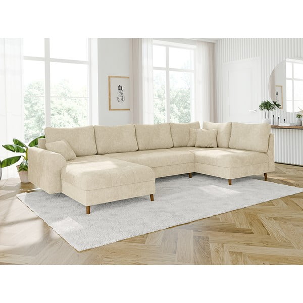 Divano angolare beige (con penisola a sinistra/a U) Ariella – Ropez-image-1