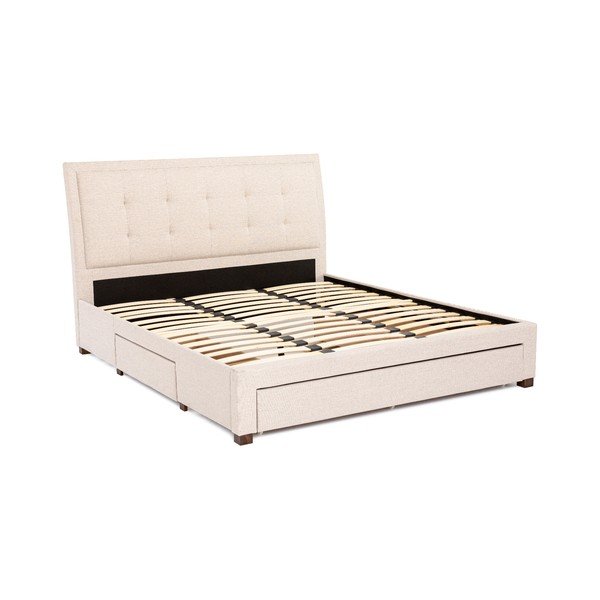 Letto matrimoniale beige Andover, 160 x 200 cm - Chez Ro