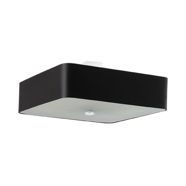 Lampada da soffitto nera con paralume in vetro-tessuto 55x55 cm Kortez - Nice Lamps