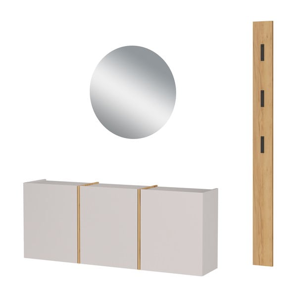 Set di mobili da ingresso color crema/di colore naturale 168x200x27 cm Libbiano – Germania