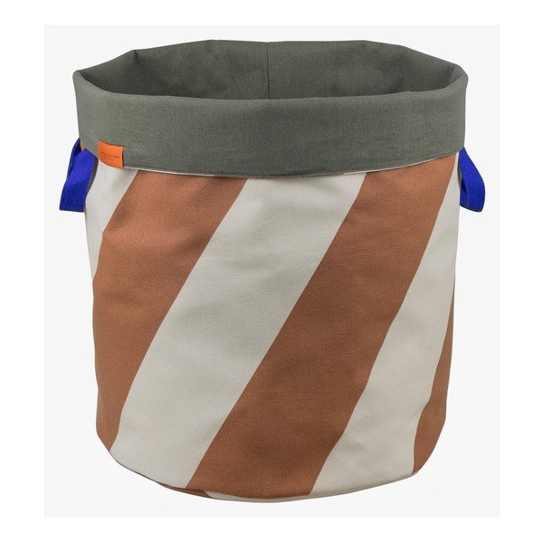 Cesta per il bucato color mattone/color crema in tessuto 5 l Diagonal – Mette Ditmer Denmark-image-2