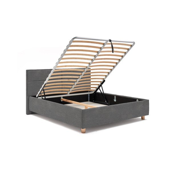 Letto matrimoniale grigio chiaro con griglia e contenitore , 160 x 200 cm Grace - ProSpánek-image-4