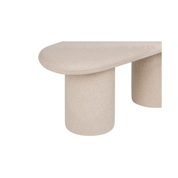 Panchina beige in imbottito con rivestimento in lana Rull – noo.ma-image-2