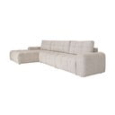 Divano angolare componibile beige allungabile/con contenitore (con penisola a sinistra) Lulu – Miuform