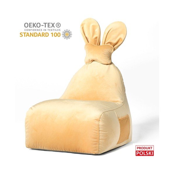 Pouf a sacco per bambini giallo Funny Bunny – The Brooklyn Kids-image-1