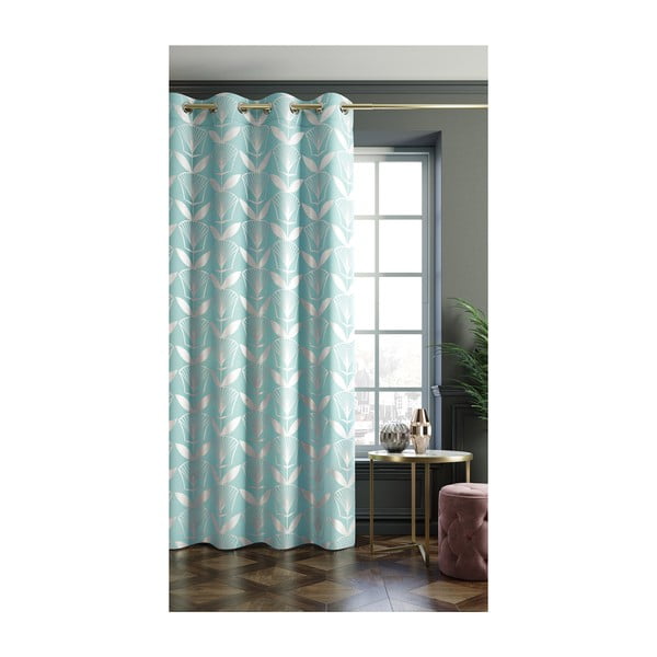 Tenda Floris blu turchese, 140 x 250 cm Oxford - AmeliaHome-image-1