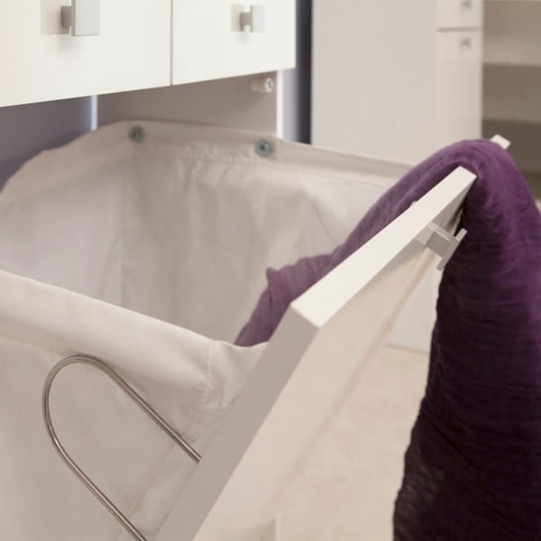 Mobile da bagno bianco per cesto portabiancheria Combi, larghezza 60 cm - Symbiosis-image-4
