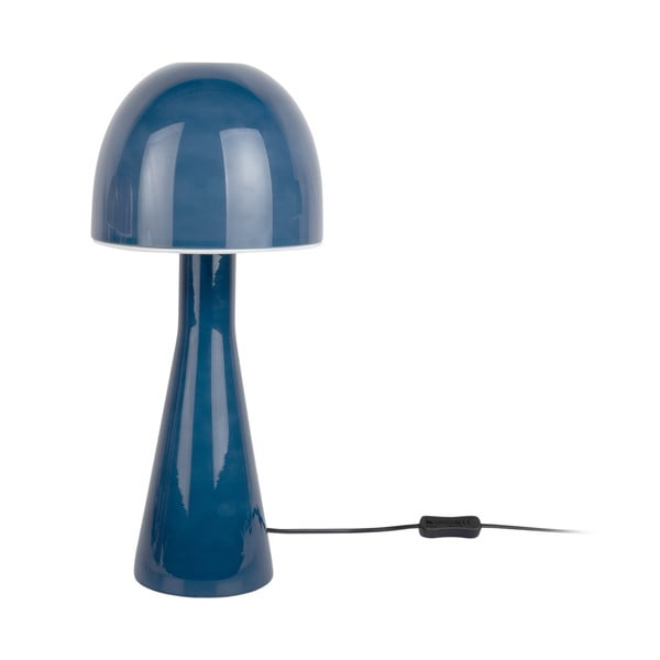 Lampada da tavolo blu scuro con paralume in vetro (altezza totale 45 cm) Bombin – Leitmotiv