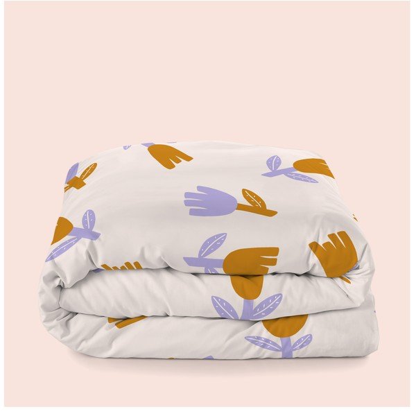 Copripiumino viola e beige per letto singolo 140x200 cm Real love - Aware-image-3