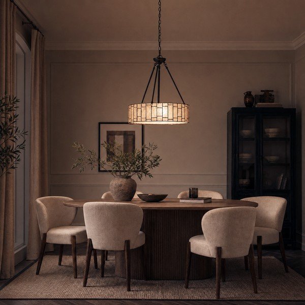 Lampadario in metallo con paralume in vetro ø 46 cm Waldorf – Premier Housewares-image-1