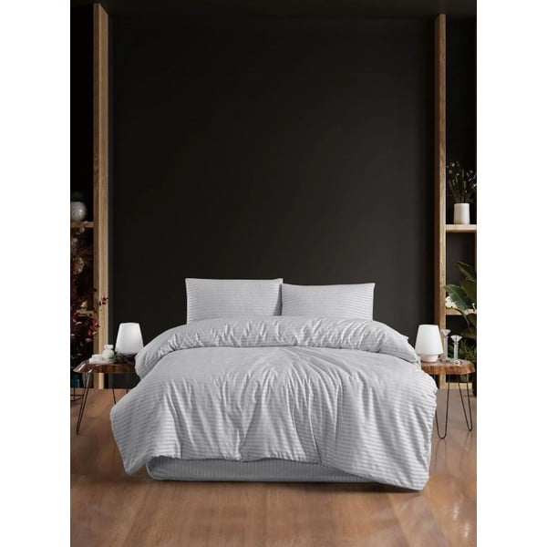 Biancheria da letto in grigio chiaro per letto matrimoniale/per letto prolungato con lenzuolo incluso/4 pz 200x220 cm – Mila Home