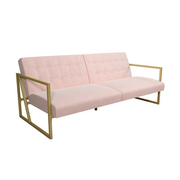 Divano rosa con rivestimento in velluto 185 cm Lexington – Støraa-image-2