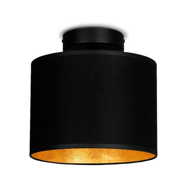 Lampada da soffitto nera con dettaglio oro XS CP, ⌀ 20 cm Mika - Sotto Luce
