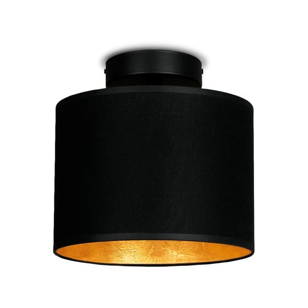 Lampada da soffitto nera con dettaglio oro XS CP, ⌀ 20 cm Mika - Sotto Luce