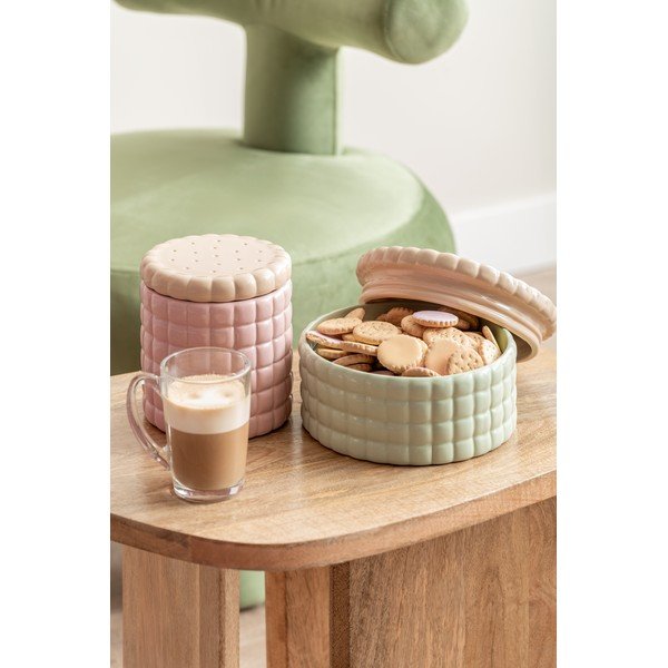 Scatola decorativa rosa chiaro in ceramica ø 14x15 cm Biscuit Box – PT LIVING-image-1