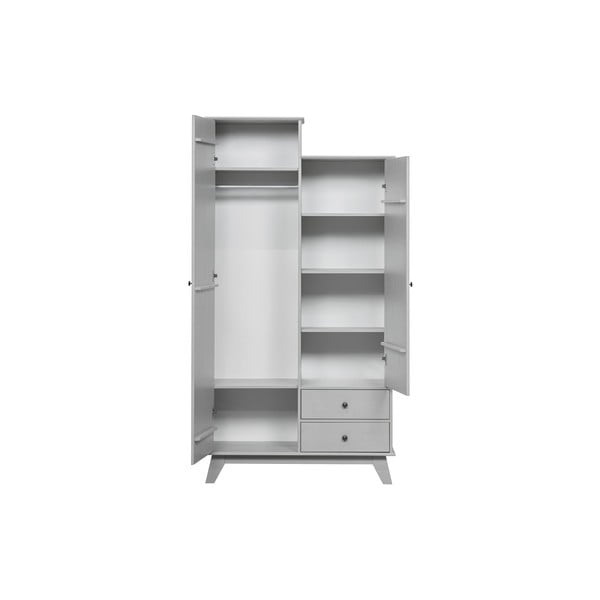 Armadio per bambini grigio chiaro in legno di pino 98x190 cm Lily - WOOOD-image-3