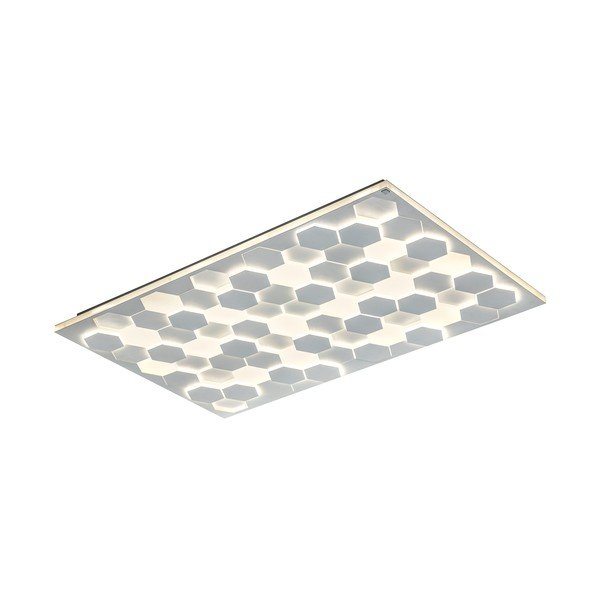 Apparecchio da soffitto a LED bianco con controllo vocale/app mobile con paralume in metallo 70x115 cm Cifavo - CINQUE-image-1