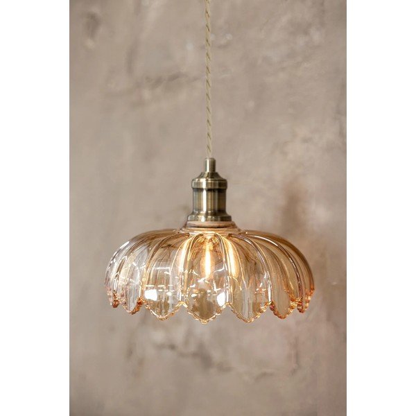 Lampadario color ottone e color ambra con paralume in vetro ø 25,5 cm Kurage – Markslöjd-image-2