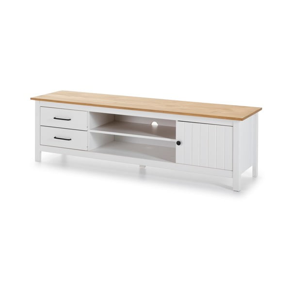 Mobile TV bianco in legno di pino 158x47 cm Miranda - Marckeric-image-3