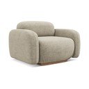 Parte divano componibile beige con rivestimento in bouclé Ailani – Makamii