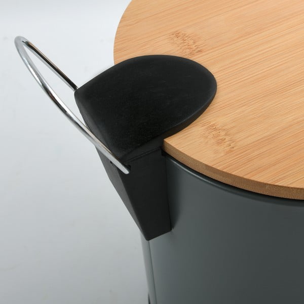 Cestino per la spazzatura grigio scuro in acciaio con pedale 5 l   Adonis – Spirella-image-4