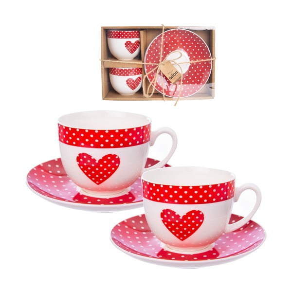 Tazze in porcellana rossa in set da 2 280 ml - Orion-image-1