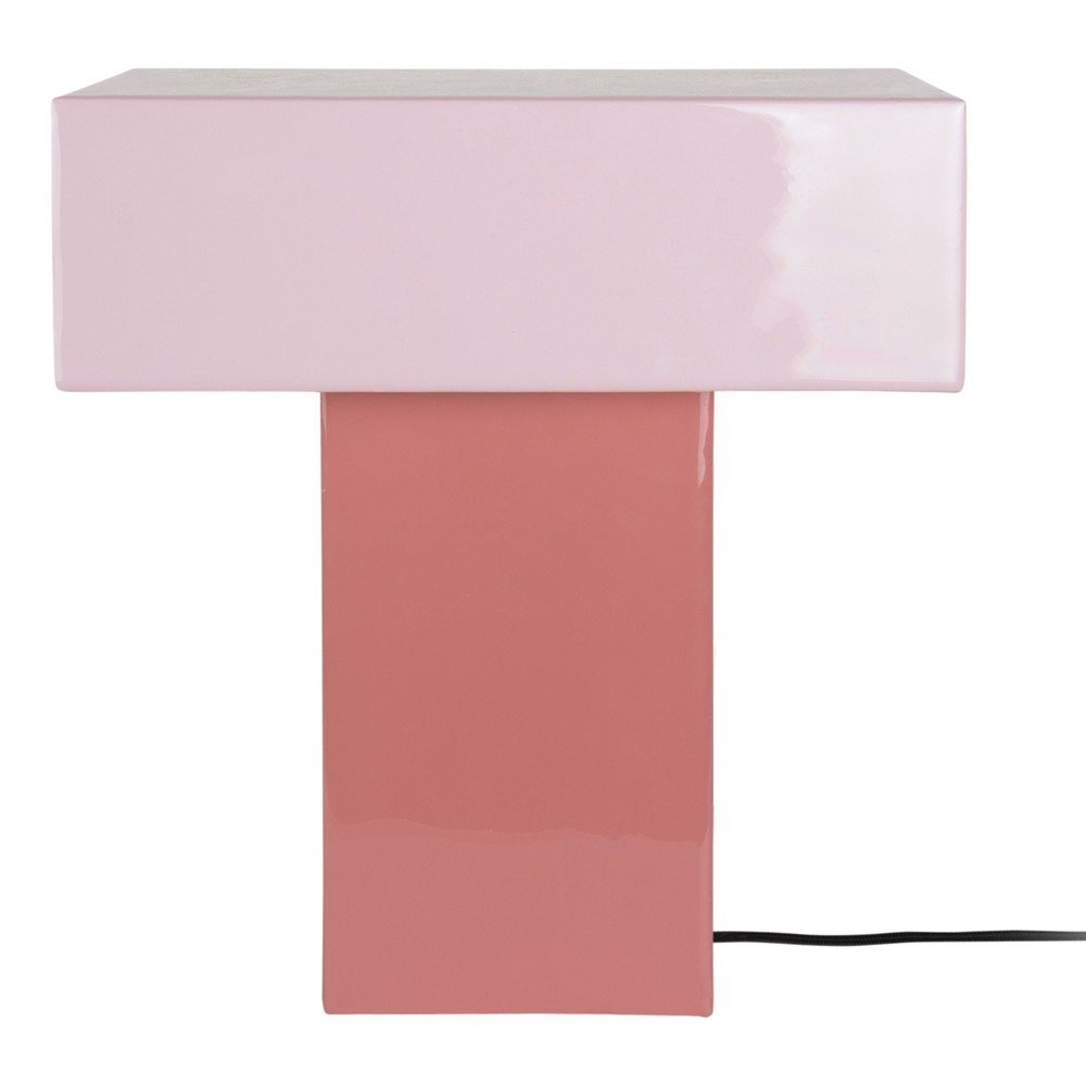 Lampada da tavolo rosa (altezza totale 35 cm) Grato Recto – Leitmotiv | Abat-jour e lampade da tavolo