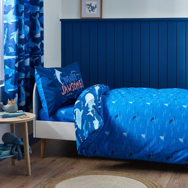 Biancheria da letto per bambini blu per culla 120x150 cm Jawsome Shark – Catherine Lansfield-image-2