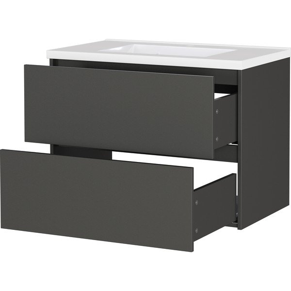Mobile da lavabo color antracite opaco da appendere 81x61 cm Bodera – Germania-image-3