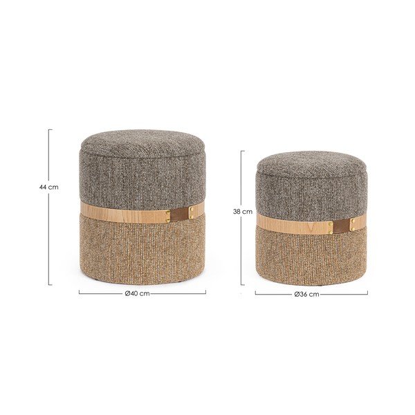 Poggiapiedi grigio/marrone Talya – Bizzotto-image-2
