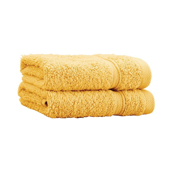 Set di asciugamani tipo terry gialli in cotone 2 pz 30x30 cm Zero Twist – Catherine Lansfield