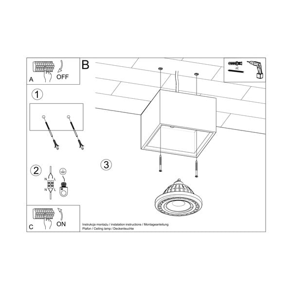 Faretto grigio 14x14 cm Postiga – Sollux-image-4